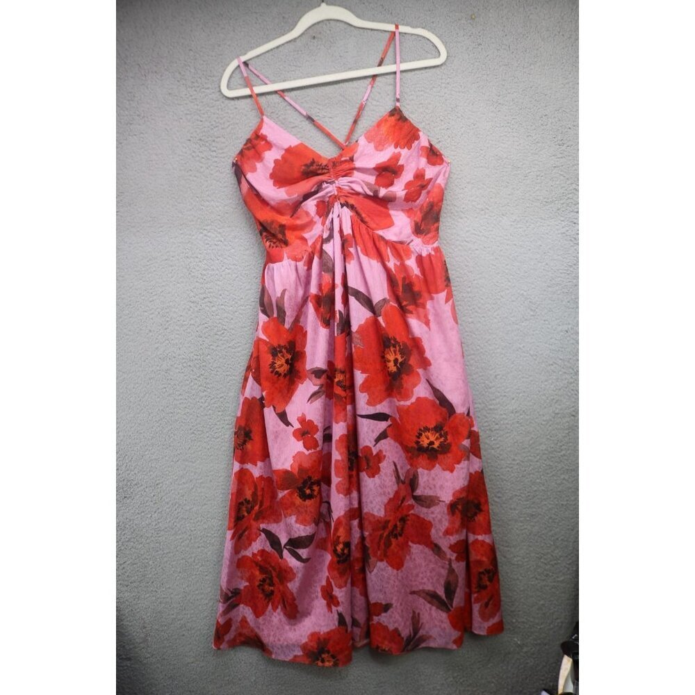 Adelyn Rae Silky Strappy Floral Maxi Dress-XL-Lined-Whimsigoth-Cottagecore